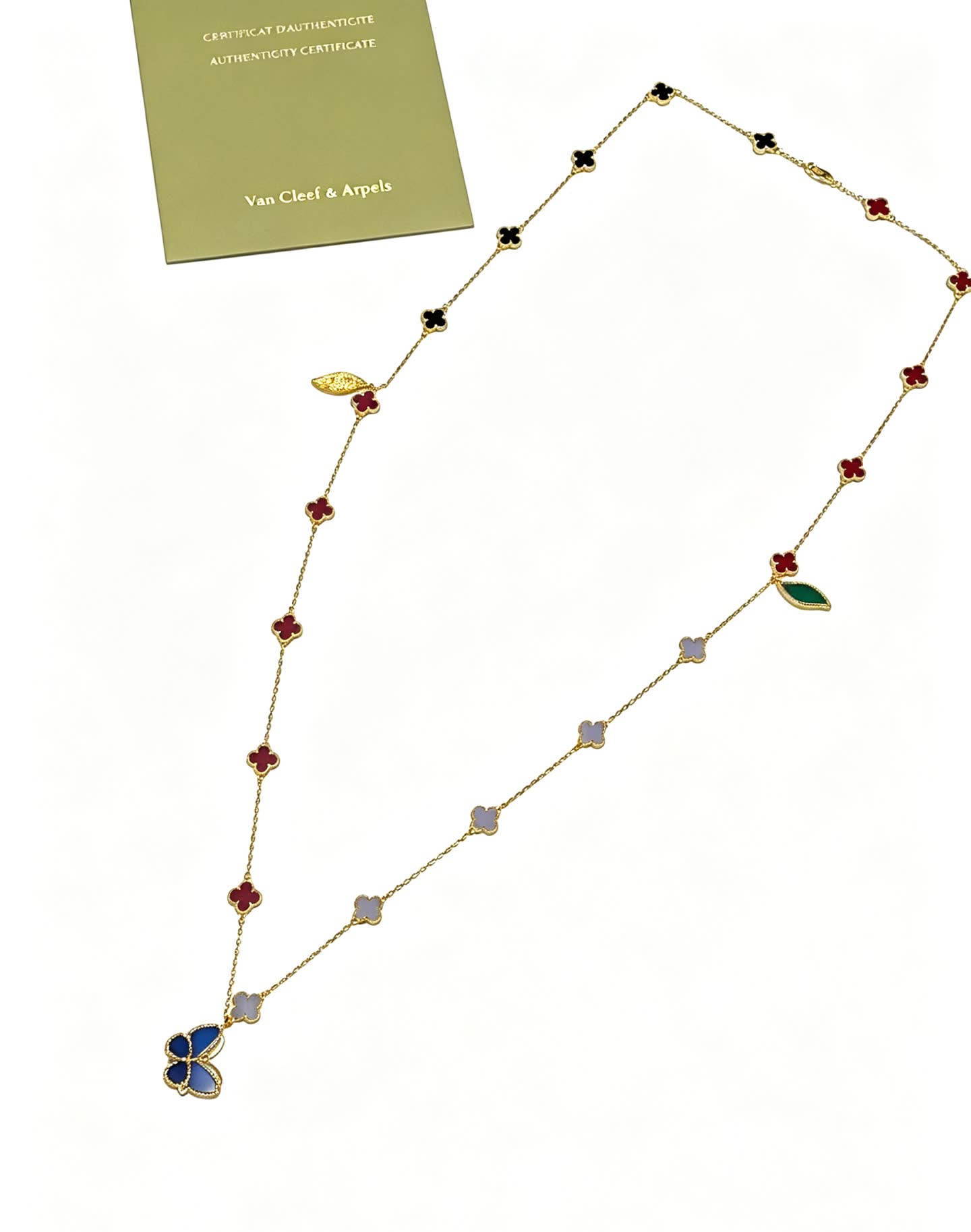 Van Cleef & Arpels Alhambra Gold Necklace with Butterfly pendant